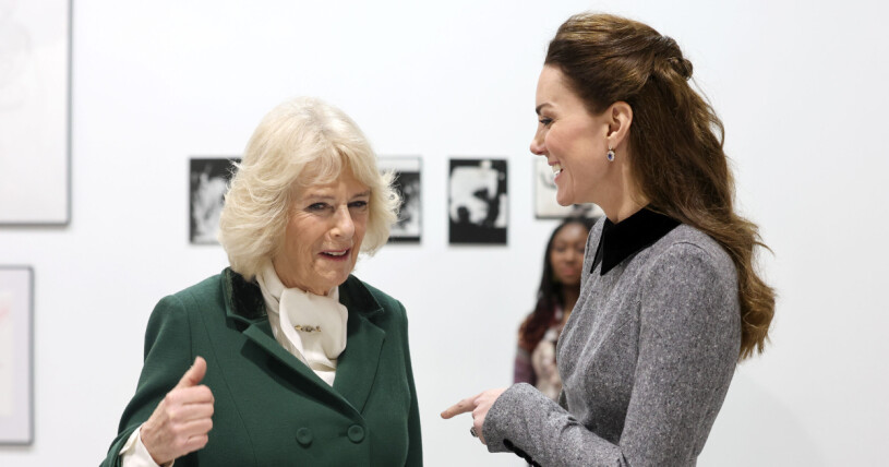 Hertiginnan Camilla och hertiginnan Kate tidigare i år. Hertiginnan Camilla och hertiginnan Kate