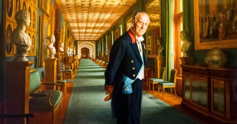 Jätteporträttet har fått både ris och ros, några tycker att prins Philip ser ut som butlern! Porträtt av prins Philip Windsor Castle