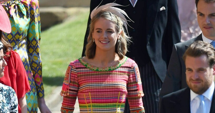 En leende Cressida på exet prins Harrys bröllop, 2018. Cressida Bonas på prins Harrys bröllop 2018