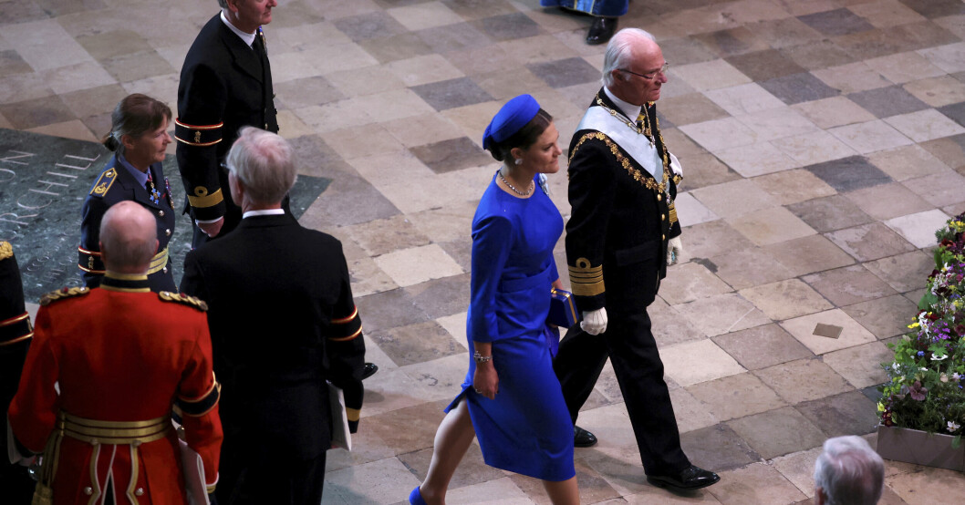 Kronprinsessan Victoria på kung Charles kröning
