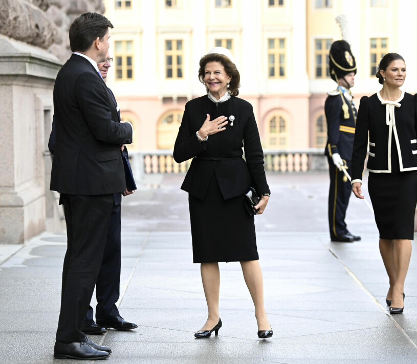 Drottning Silvia med talman Andreas Norlén vid Riksmötets öppnande 2022