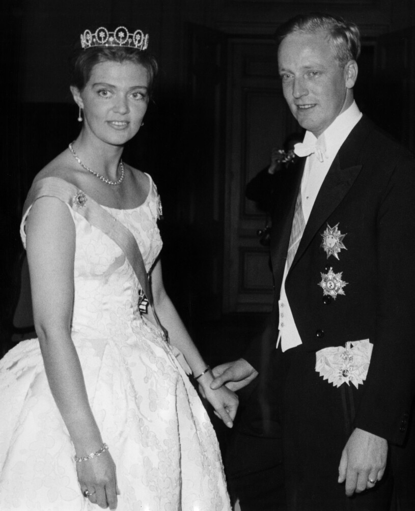 Prinsessan Birgitta och prins Johann Georg av Hohenzollern-Sigmaringen, känd som Hansi, inför balen som ägde rum i samband med bröllopet mellan de två.