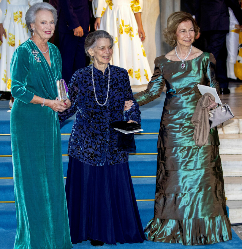 Kung Konstantins systrar drottning Sofia och prinsessan Irene. Till vänster prinsessan Benedikte. Prinsessan Benedikte Prinsessan Irene Drottning Sofia