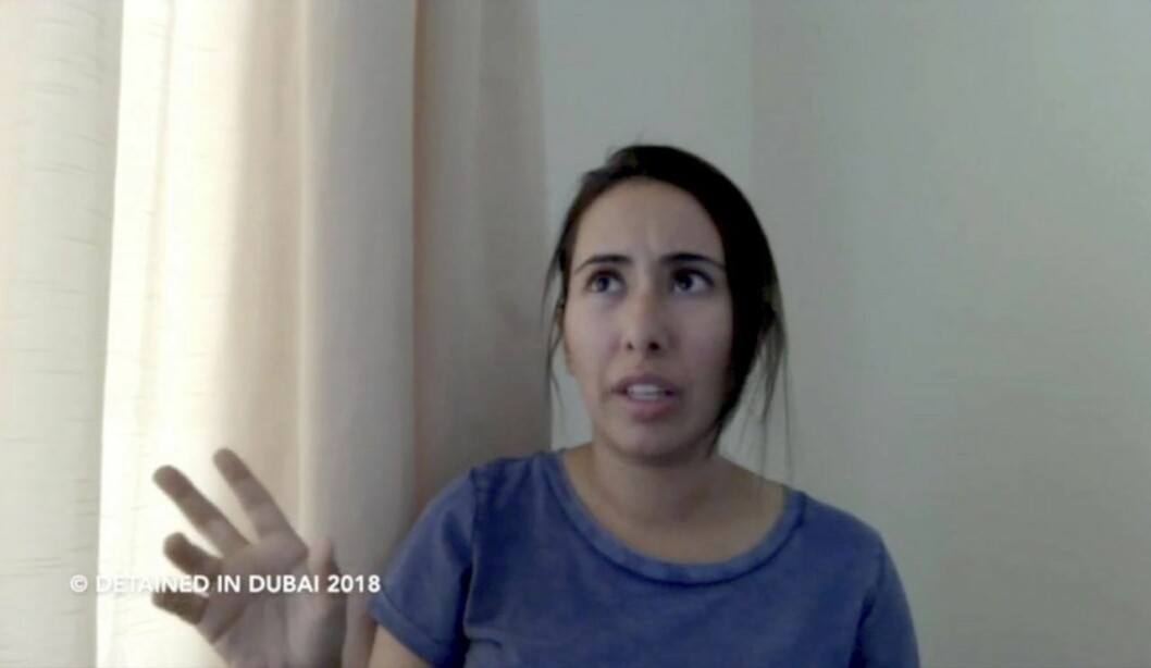 En stillbild från filmen där prinsessan Latifa berättar om hennes instängda liv i Dubai. En stillbild från filmen där prinsessan Latifa berättar om hennes instängda liv i Dubai.