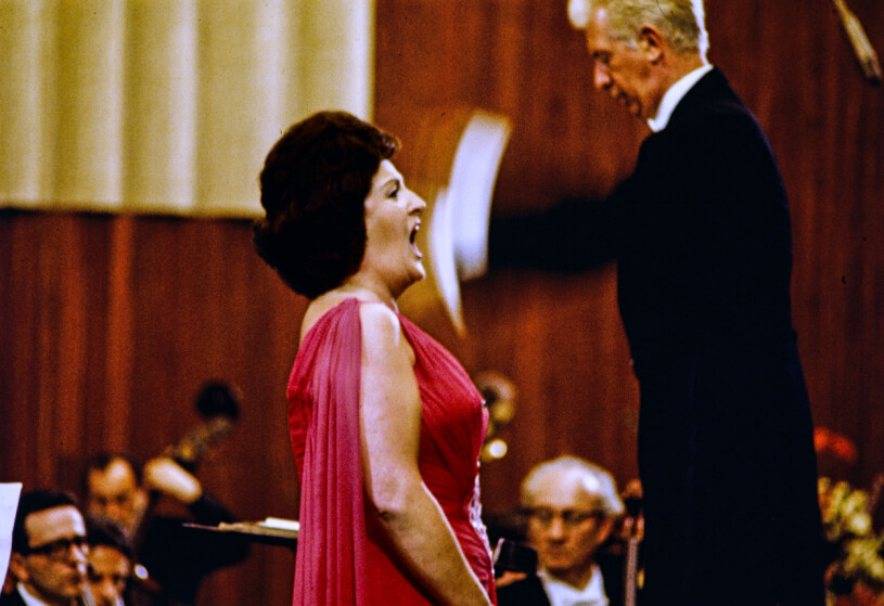 Birgit Nilsson på scen i Milano någon gång på 1960-talet. Birgit Nilsson på scen i Milano på 1960-talet