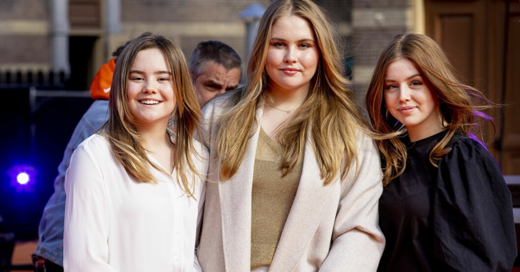 Kronprinsessan Amalia får gifta sig med en kvinna om hon så önskar, klargjorde Nederländernas premiärminister nyligen. Här ser vi kronprinsessan med sina systrar Ariane och Alexia.