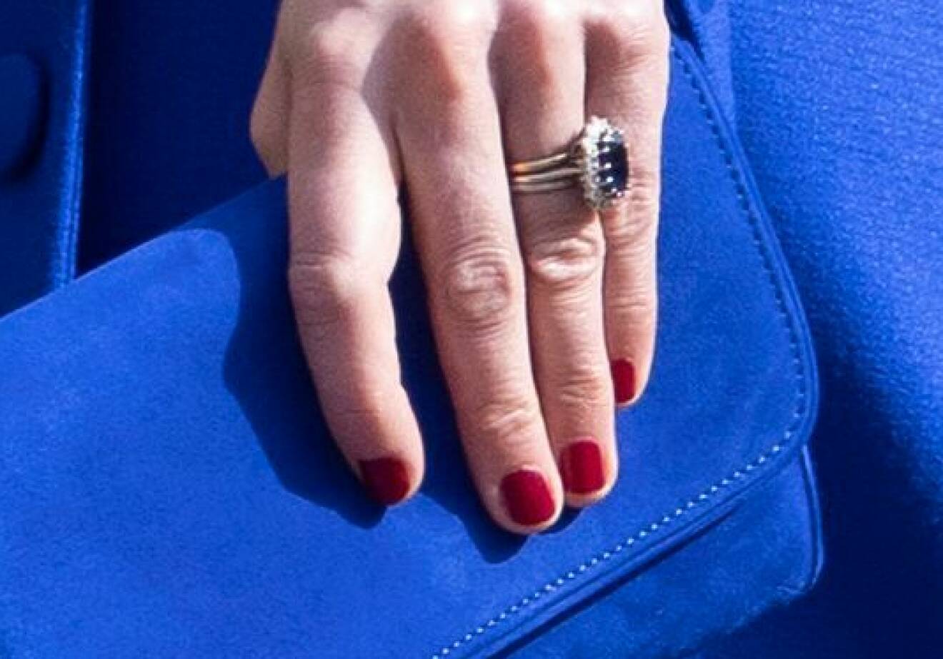 Kate med rött nagellack påsken 2023 på Windsor Castle