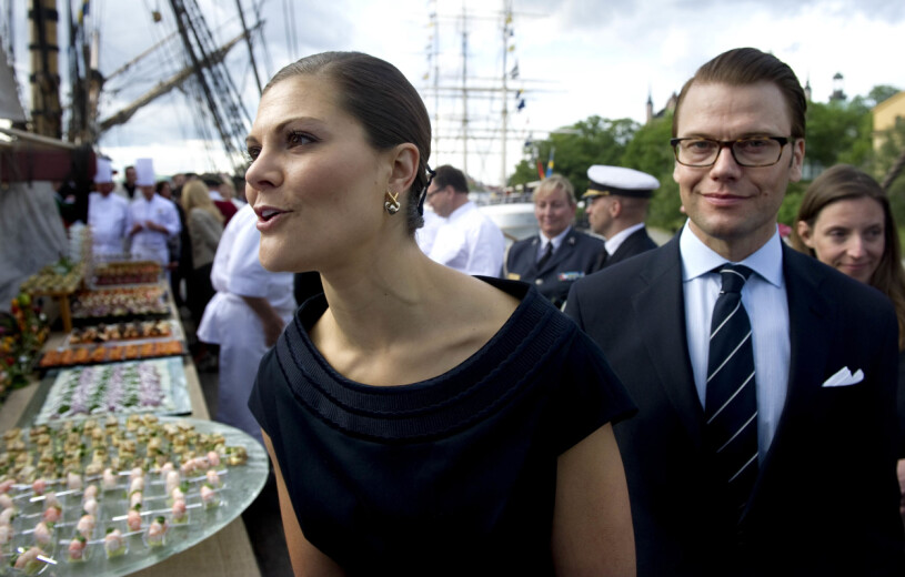 Victoria och Daniel firade ombord på Götheborg två dagar före sitt bröllop 2010. Kronprinsessan Victoria Prins Daniel före bröllopet 2010 firade på Ostindiefararen Götheborg