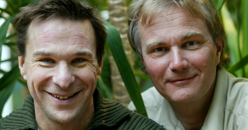 Tidigare Robinson-programledarna Anders Lundin och Harald Treutiger. Anders Lundin och Harald Treutiger