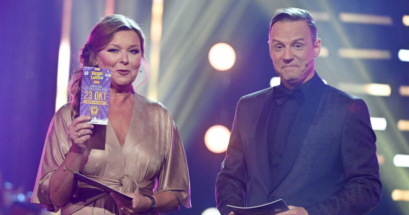 Bingolottos programledare Lotta Engberg och Stefan Odelberg. Lotta Engberg och Stefan Odelberg