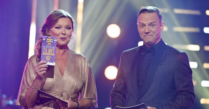 Kollegorna Lotta Engberg och Stefan Odelberg i Bingolotto. Lotta Engberg och Stefan Odelberg i Bingolotto