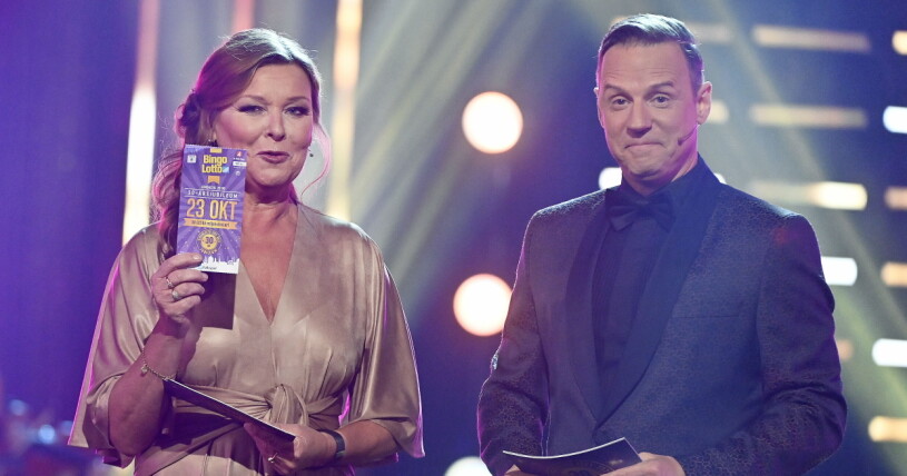 Lotta Engberg och Stefan Odelberg som programledare i Bingolotto. Lotta Engberg och Stefan Odelberg