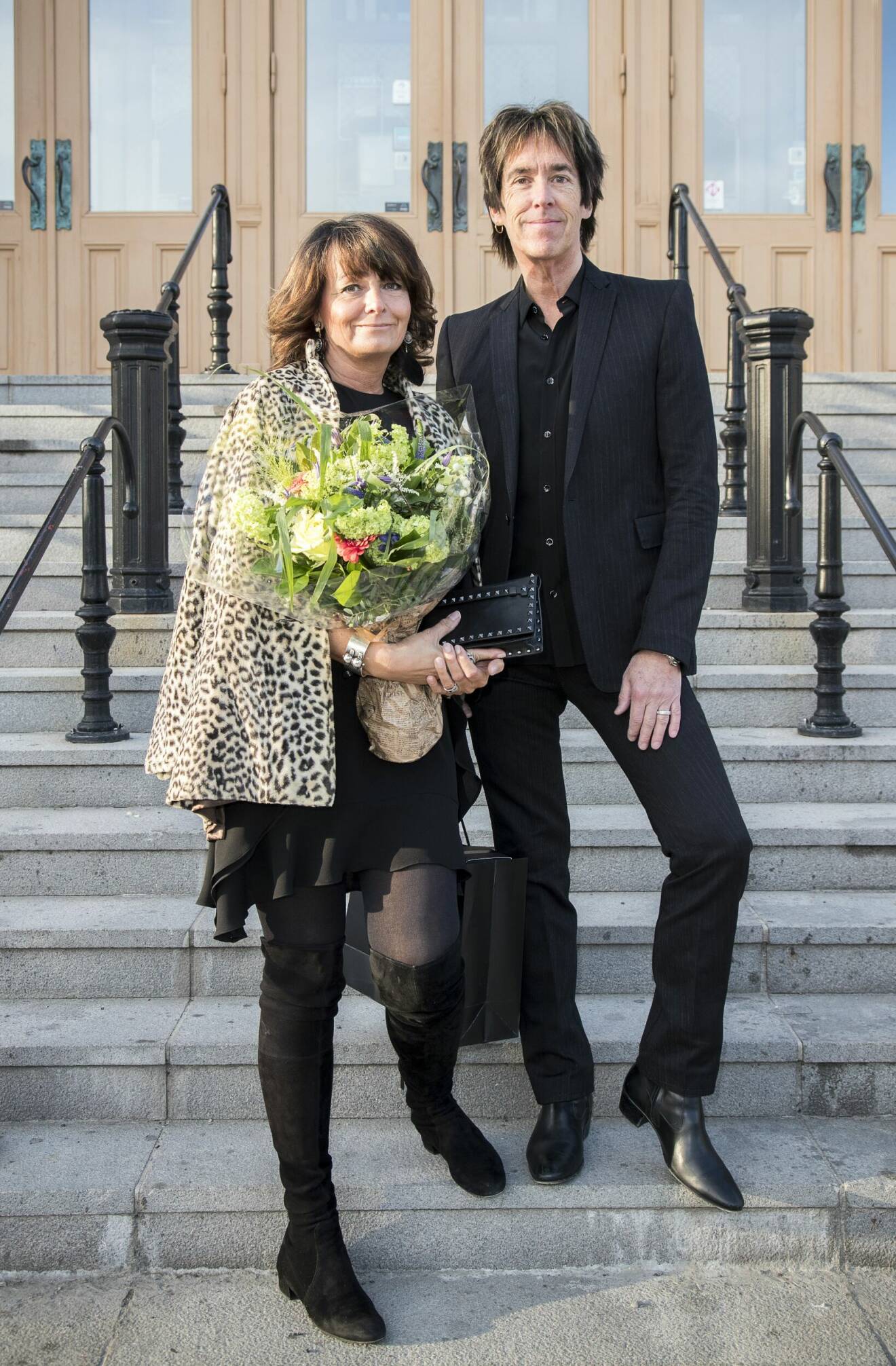 Per Gessle och frun Åsa Nordin Björn Skifs 70 års överraskningsfest på Cirkus i Stockholm, 2017