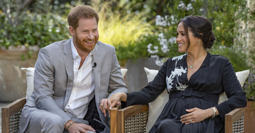 I intervjun med Oprah Winfrey påstod Harry att hans familj slutat stötta honom finansiellt. Prins Harry och Meghan Markle intervjuas av Oprah Winfrey