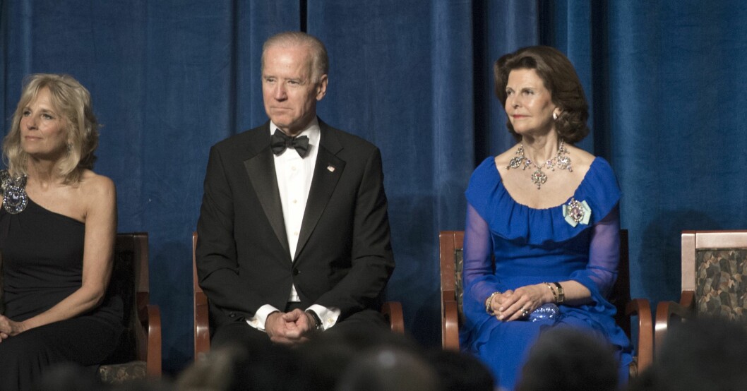 Drottning Silvia och Joe Biden träffades i Wilmington Delaware 2013, nu är han på väg att vinna presidentvalet i USA 2020.