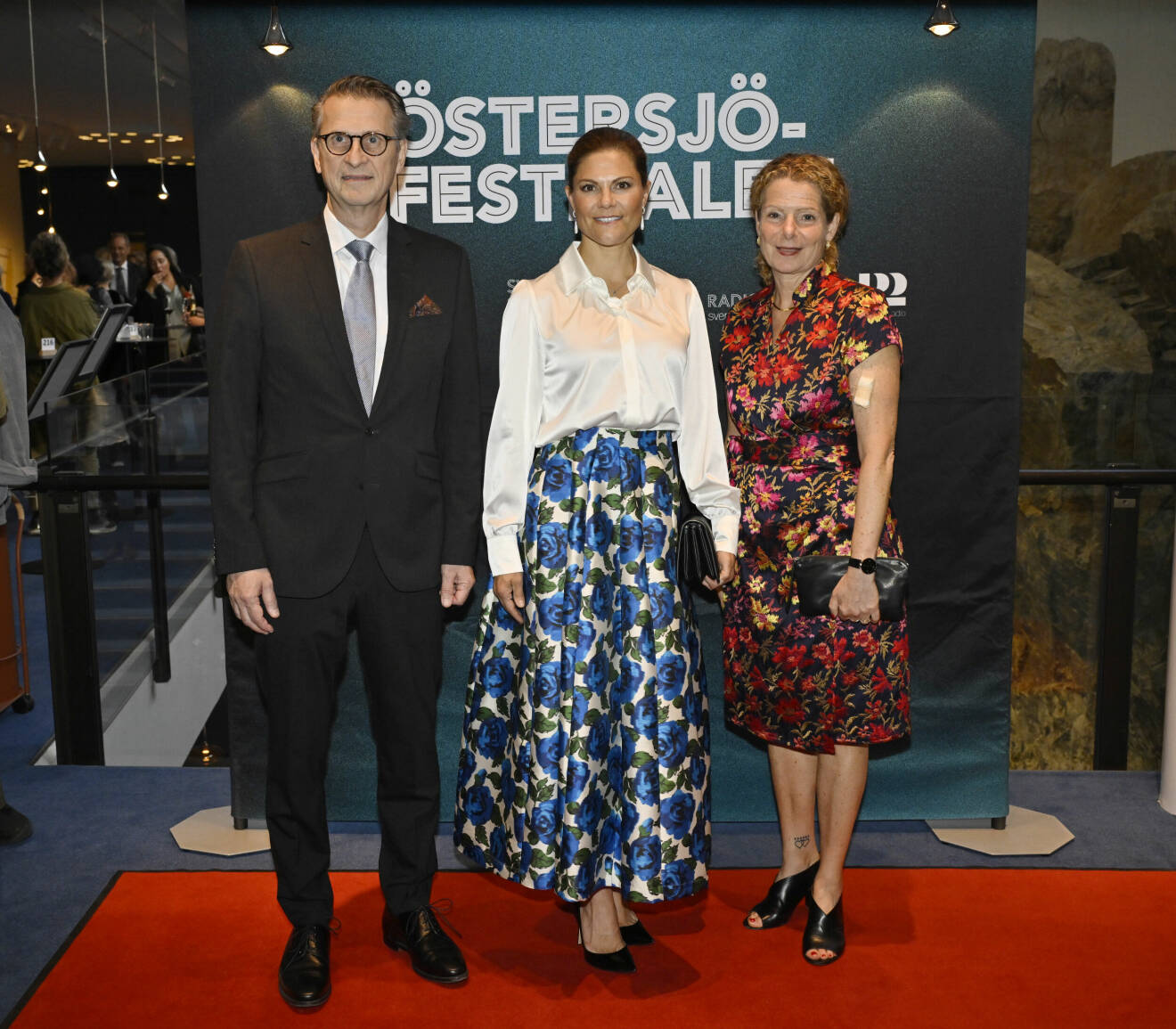 Östersjöfestivalen 2023: Kronprinsessan Victoria med Berwaldhallens vd Staffan Becker och Sveriges Radios vd Cilla Benkö
