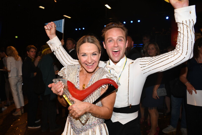 Kristin Kaspersen med danspartnern Calle Sterner vinner finalen i "Let's Dance" 2019.