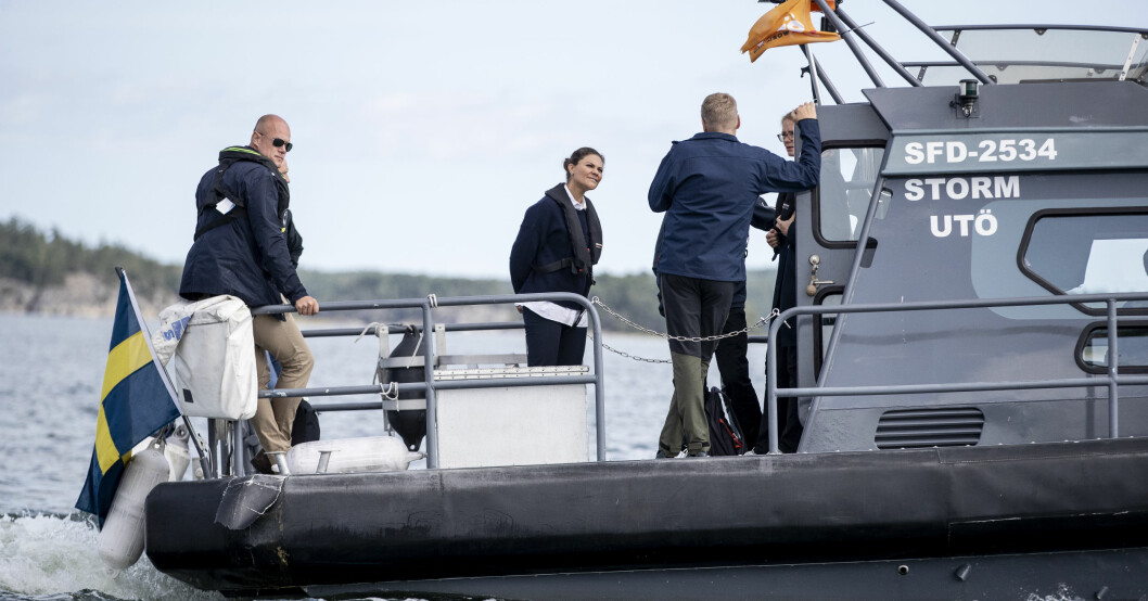 Kronprinsessan Victoria på båten Storm