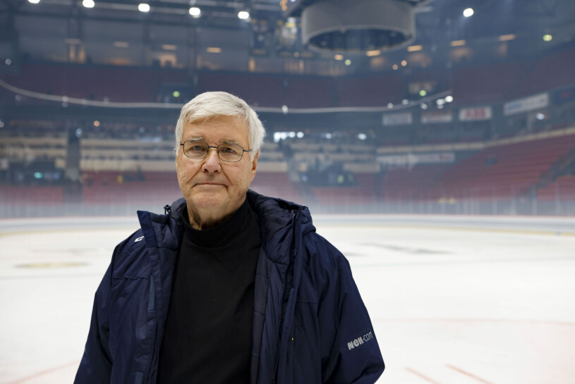 Börjes bror Stig Salming är på plats. Stig Salming, bror till Börje Salming, i samband med välgörenhetsmatchen "Game for Börje" mellan veteranlagen Tre Kronor Legends och Toronto Maple Leafs Alumni i Monitor ERP Arena.