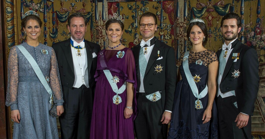 Prinsessan Madeleine, Chris O'Neill, kronprinsessan Victoria, prins Carl Philip, prinsessan Sofia och prins Carl Philip