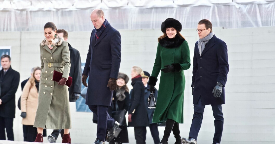 Svenska kronprinsessparet och brittiska prinsparet under Sverige-besöket! Foto: Kronprinsessan Victoria, prins William, Kate Middleton och prins Daniel
