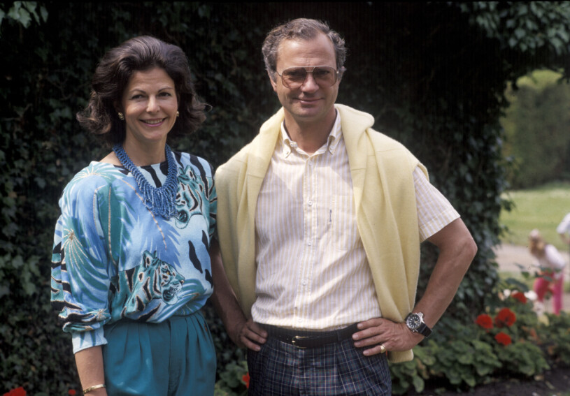 Drottning Silvia och kung Cal XVI Gustaf på Solliden sommaren 1988.