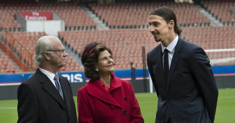 Kungen och Silvia träffade Zlatan under en resa till Frankrike när han spelade i Paris Saint Germain.