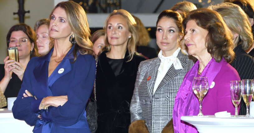 Madeleine med bästa vännerna Katarina von Horn, Louise Thott och mamma Silvia. Prinsessan Madeleine, Katarina von Horn, Louise Thott (fd Gottlieb) och drottning Silvia