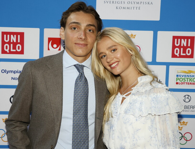 Armand Duplantis fick en träningsfri kväll, här med sin Desiré. Armand Duplantis och flickvännen Desiré Inglander