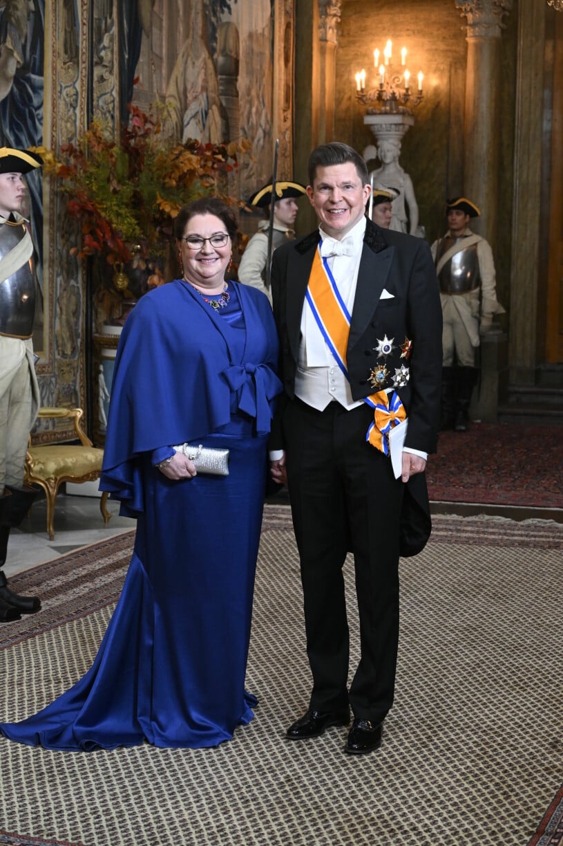 Andreas och Helena Norlén firar 10 år som gifta. Talman Andreas Norlén med sin fru Helena Norlén anländer till galamiddagen på Kungliga slottet för det nederländska kungaparet som besöker Sverige under tre dagar.