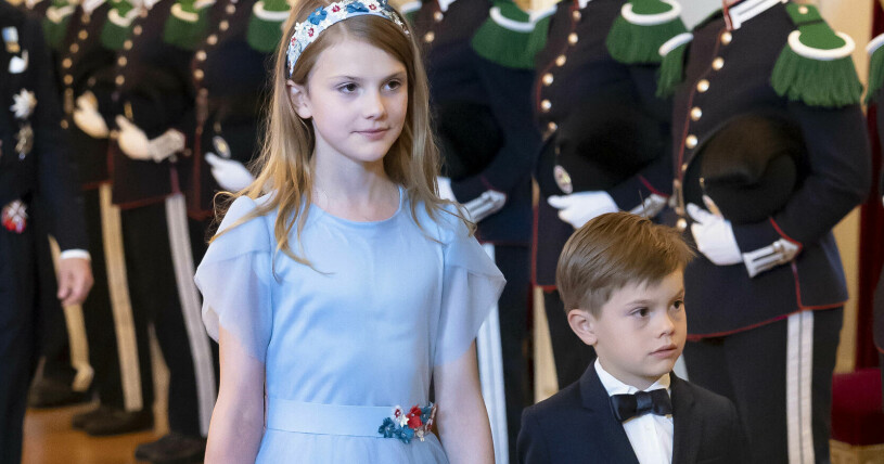 Prinsessan Estelle och prins Oscar på prinsessan Ingrid Alexandras 18-årsfirande. Prinsessan Estelle och prins Oscar på prinsessan Ingrid Alexandras 18-årsfirande