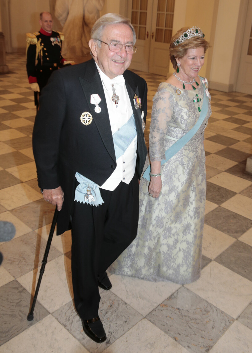 Det tidigare grekiska kungaparet firade drottning Margrethe som fyllt 75 år på Christiansborgs slott 2015. Exkung Konstantin och drottning Anne-Marie