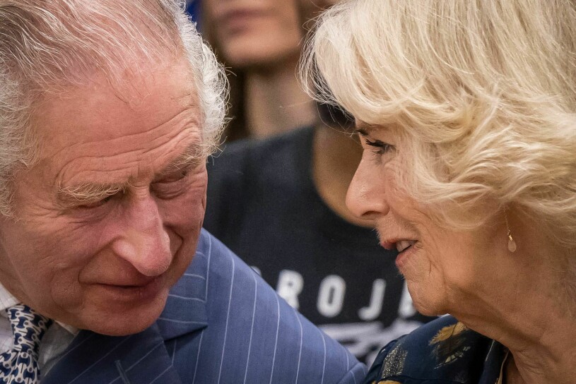 Kung Charles och drottning Camilla i privat samtal