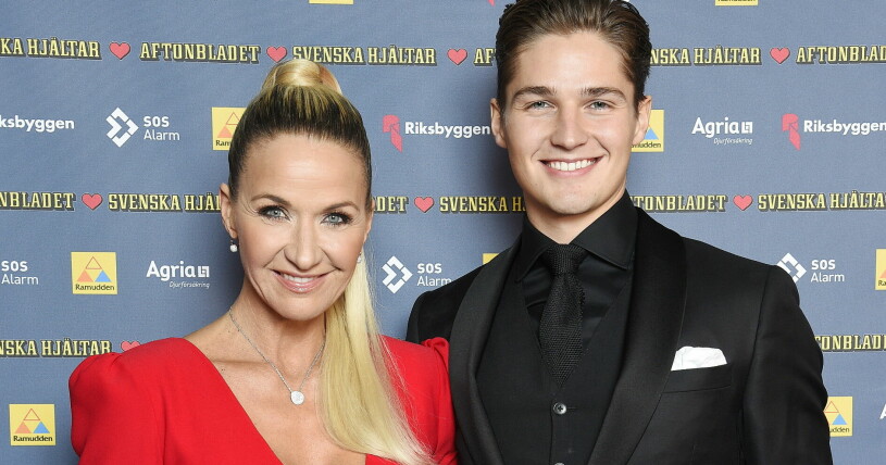 Både Kristin och Filip har vunnit Let's Dance! Kristin Kaspersen och Filip Lamprecht anländer till Svenska hjältar-galan 2021 på Cirkus i Stockholm.