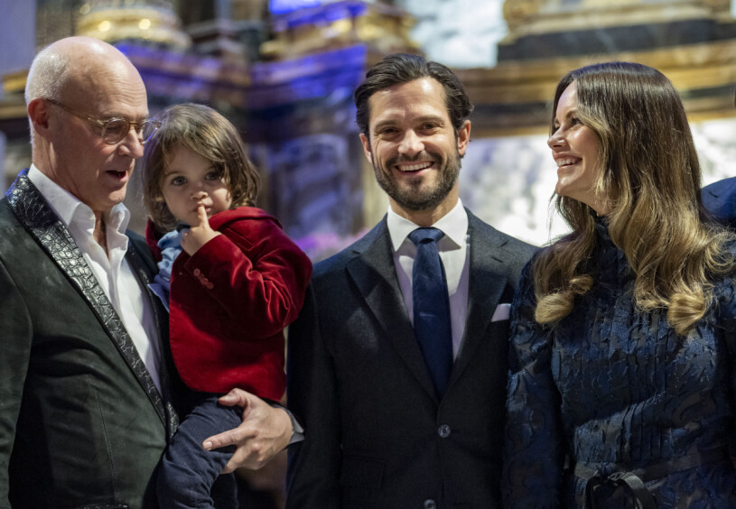 Stefan Sauk med prins Carl Philip och prinsessan Sofia. Stefan Sauk med prins Carl Philip och prinsessan Sofia