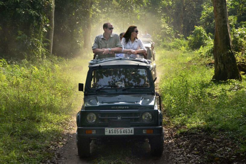 Kate och William på safari. Hertiginnan Kate och prins William på safari