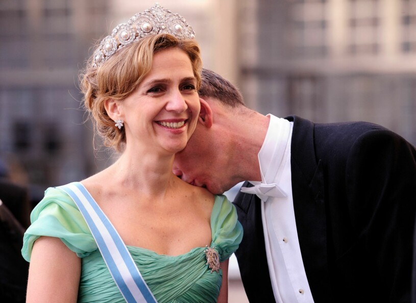 Prinsessan Cristina och hennes man Inaki på kronprinsessan Victorias bröllop. Prinsessan Cristina Inaki Urdangarin på kronprinsessan Victorias bröllop