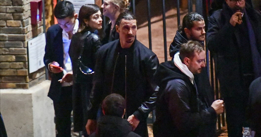 Zlatan Ibrahimovic på en fest med forne lagkamraten Marco Verratti