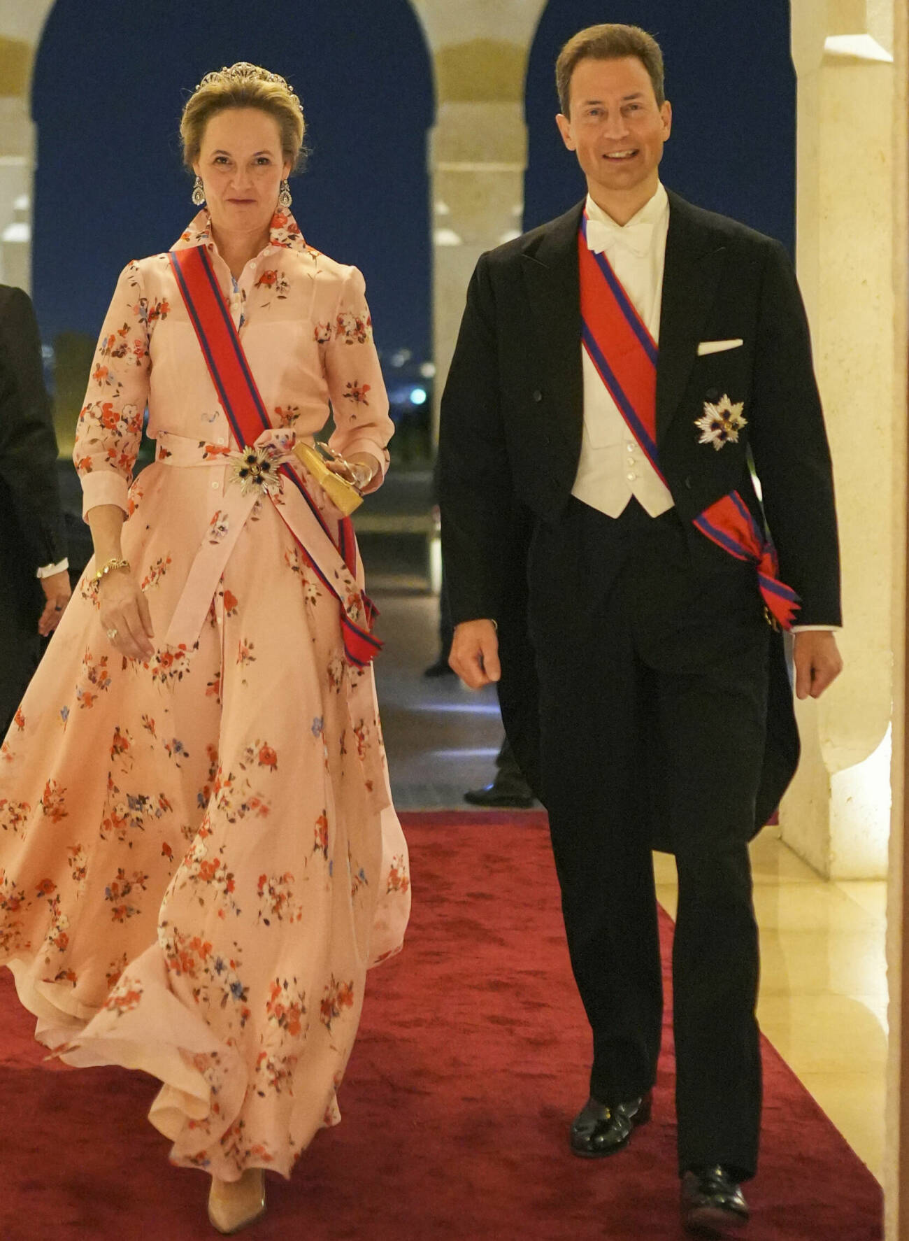 Prinsessan Sophie av Liechtenstein med sin man prins Alois i Amman, på bröllop i jordanska kungafamiljen 2023