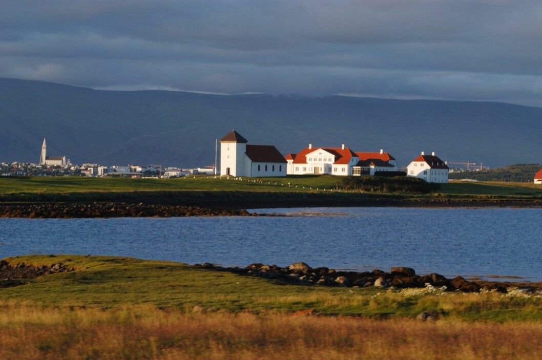 Bessastaðir utanför Reykjavik. Här bor presidenten. Presidentens residens på Island.