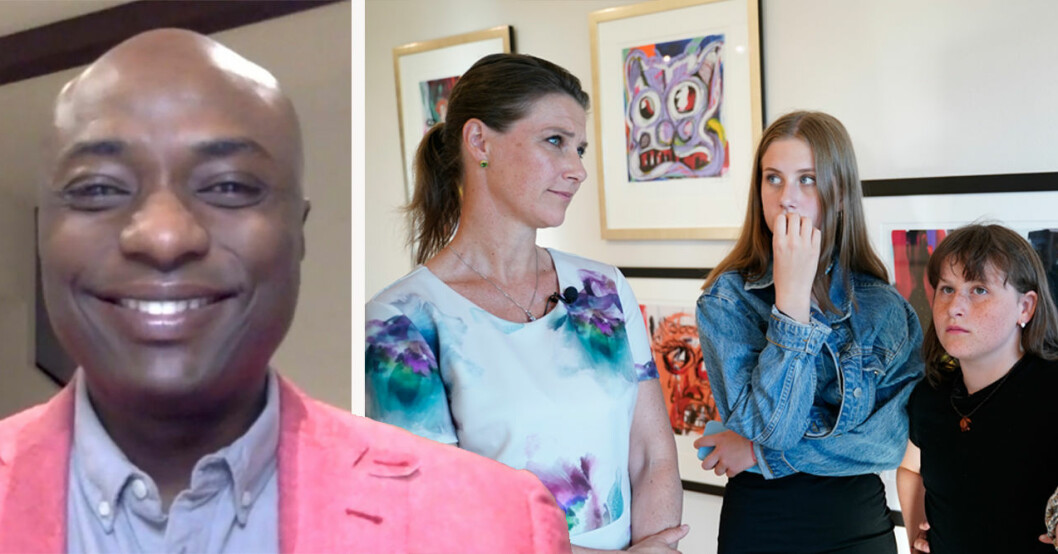 Prinsessan Märtha Louise med två av sina döttrar, Leah, 15, och Emma, 12. Shaman Durek Verrett Prinsessan Märtha Louise Leah Behn Emma Behn