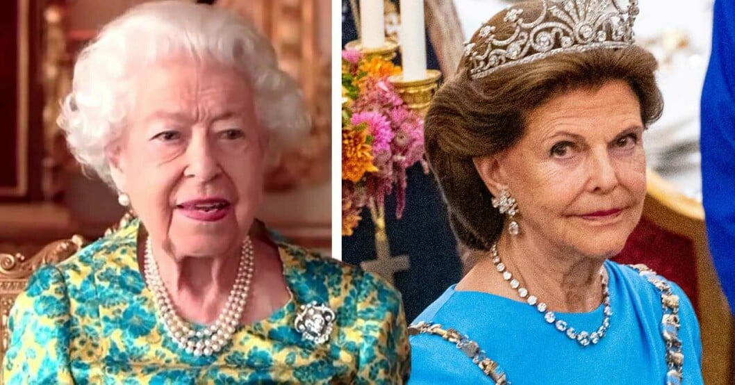 Drottning Elizabeth och drottning Silvia