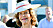 Drottning Silvia i vit hatt