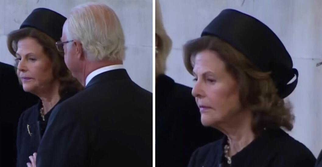 Foto: Skärmdump Sky news Silvia sörjer drottning Elizabeth