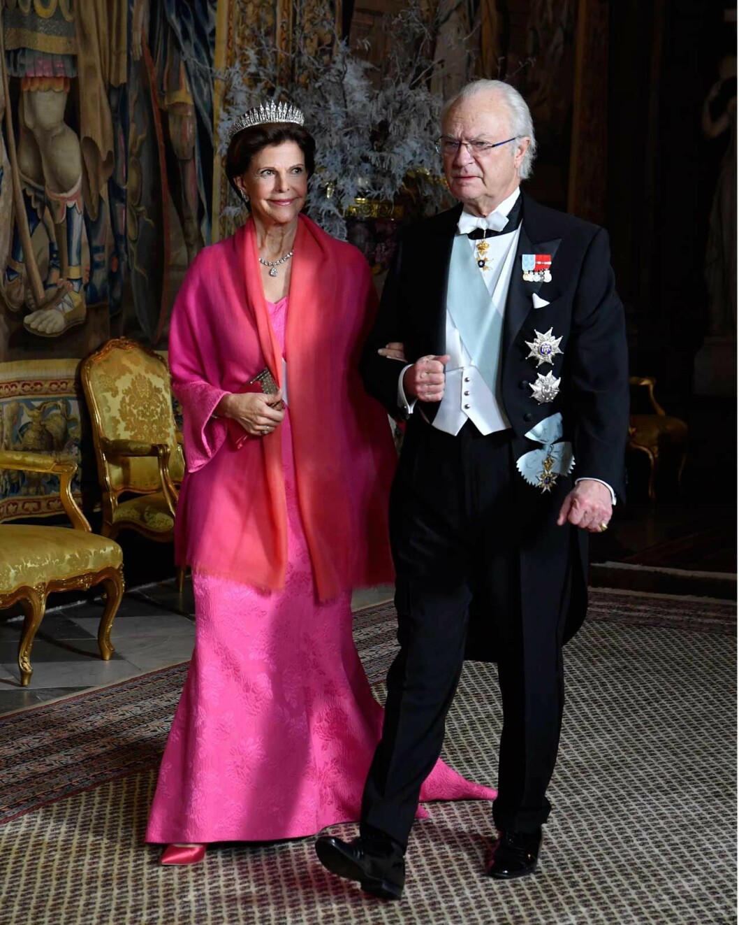 Kungaparet på kungens middag 2018.