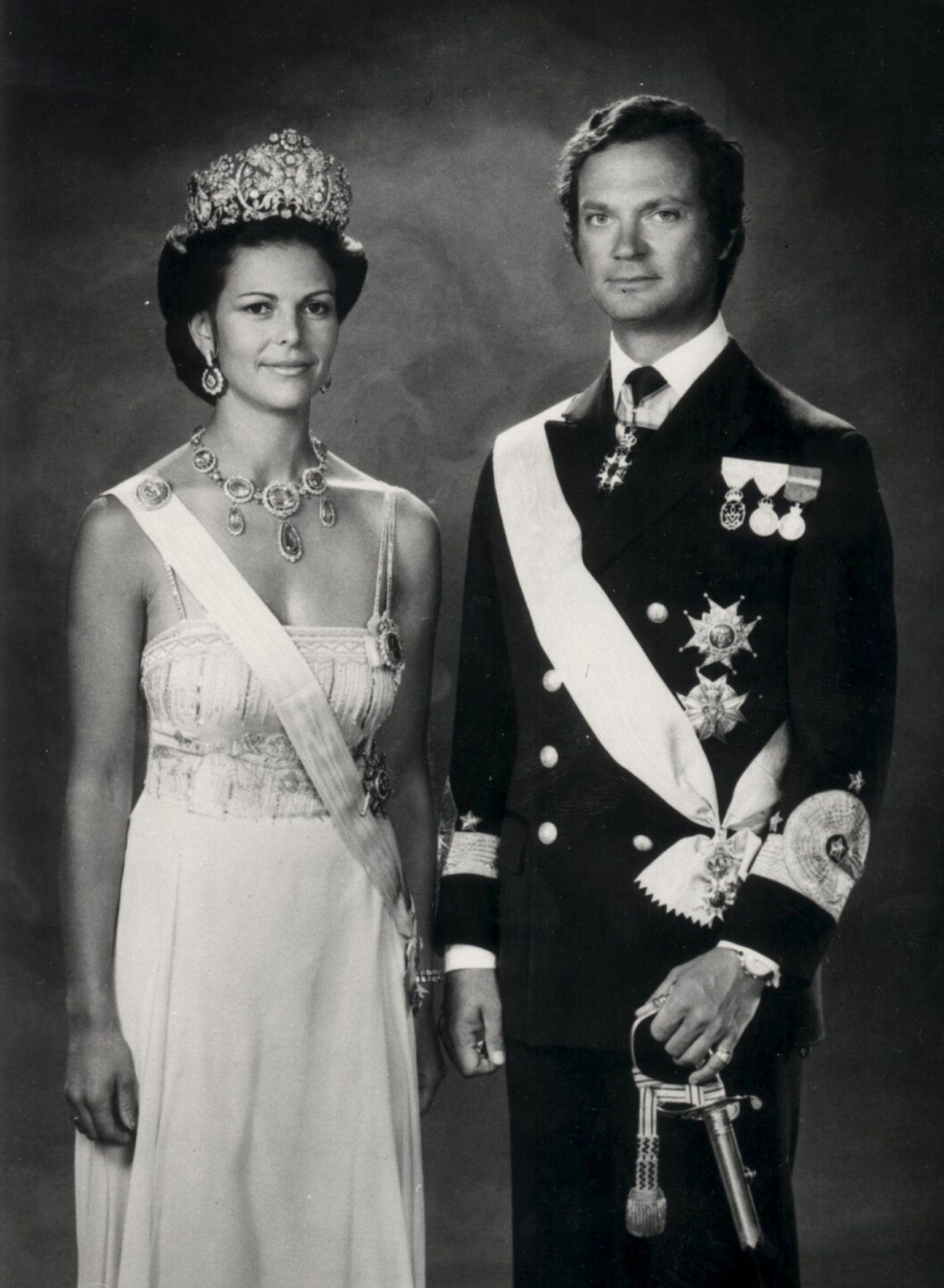 Första officiella bilden på kungaparet, 1976, Silvia Kungen 1976