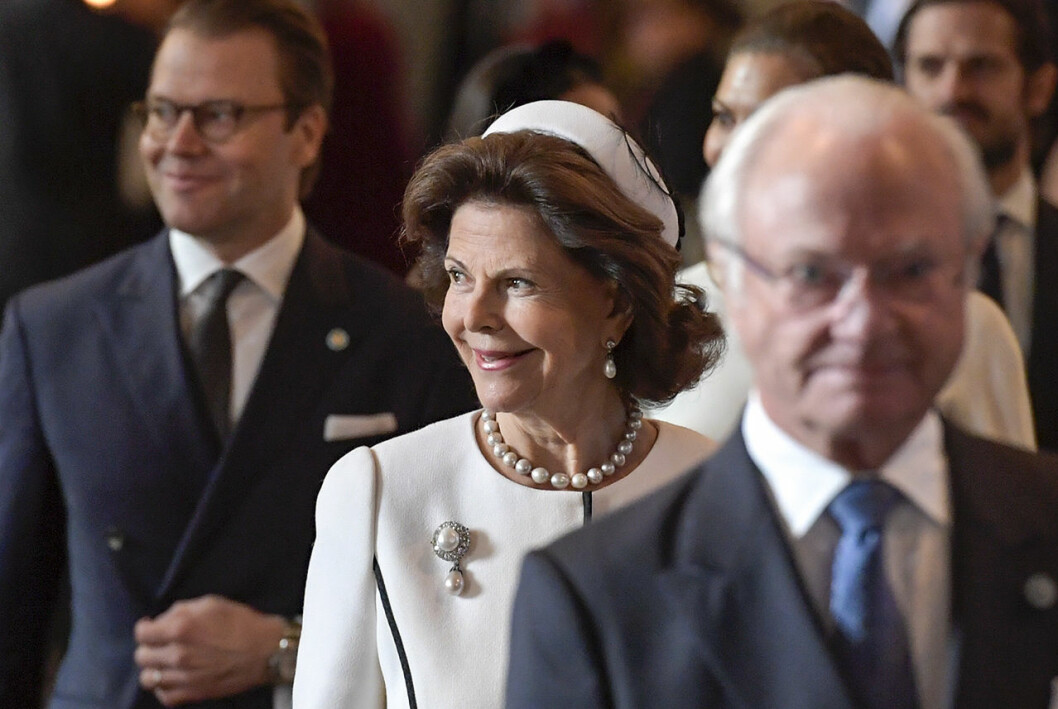 Drottning Silvia vid förra årets öppnande av Riksdagen. Drottning Silvia vid förra årets öppnande av Riksdagen.