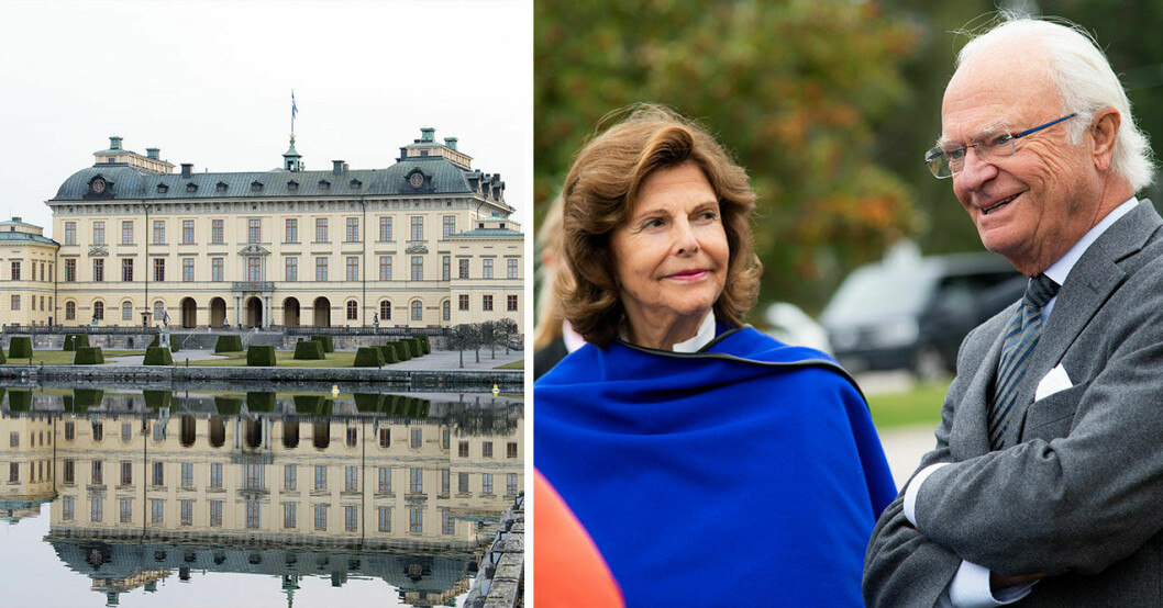 Drottning Silvia och kung Carl Gustaf lämnar Drottningholm för att åka till Köpenhamn