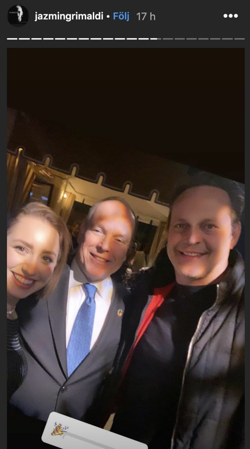 Furst Albert och Sharon Stone såg vänskapliga ut. Jazmin, Albert och skådespelaren Vince Vaughn.