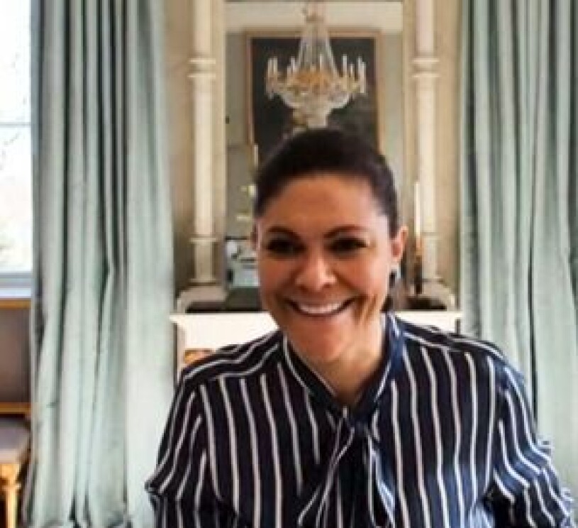 En bild från kronprinsessans jobbmöte på Haga slott under tisdagen. Kronprinsessan Victoria Haga slott